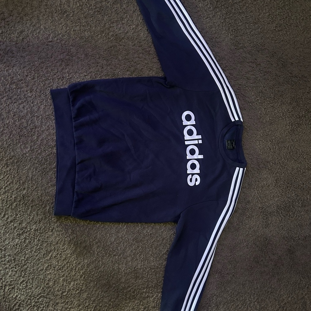 Adidas Dark Blue Sweatshirt with White Accents
